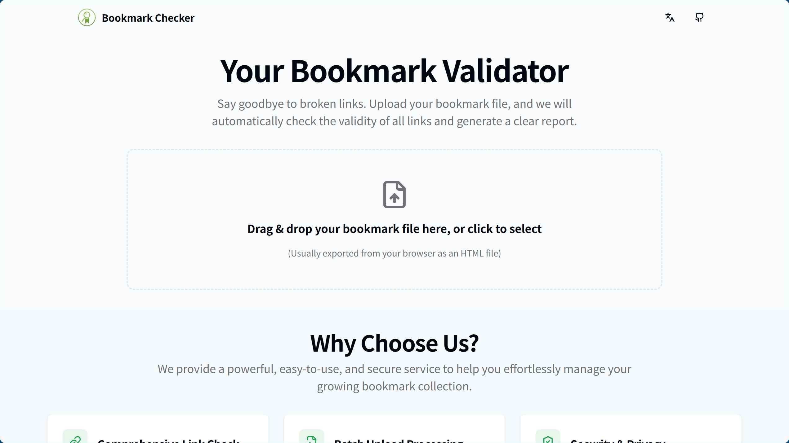 Bookmark Checker 一个用于检查和提取书签链接的工具 cover